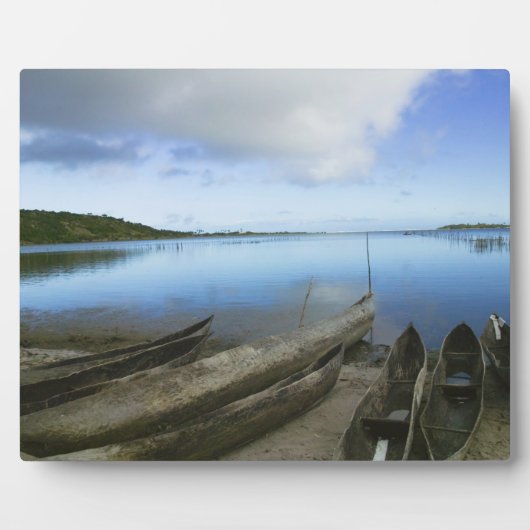 Kanus am Strand, Antananarivo, Madagaskar Fotoplatte (Vorderseite)
