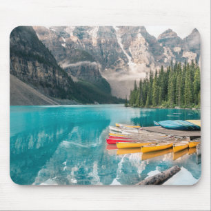 Kanus auf dem Moraine Lake Banff National Park Kan Mousepad