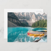 Kanus auf dem Moraine Lake Banff National Park Kan Postkarte (Vorne/Hinten)