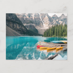 Kanus auf dem Moraine Lake Banff Nationalpark Kana Postkarte