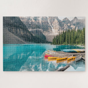 Kanus auf dem Moraine Lake Banff Nationalpark Kana Puzzle