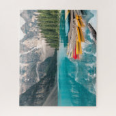 Kanus auf dem Moraine Lake Banff Nationalpark Kana Puzzle (Vertikal)