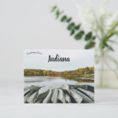 Kanus in der Kette-O-Seen Warren Township Indiana Postkarte (Stehend Vorderseite)