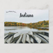 Kanus in der Kette-O-Seen Warren Township Indiana Postkarte (Vorderseite)