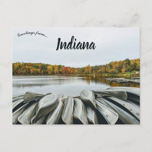 Kanus in der Kette-O-Seen Warren Township Indiana Postkarte (Vorderseite)