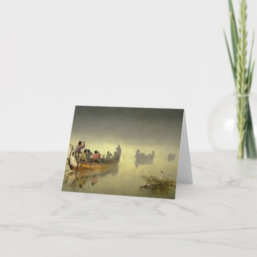 Kanus in Fog, Lake Superior, 1869 von Hopkins Dankeskarte (Vorderseite)