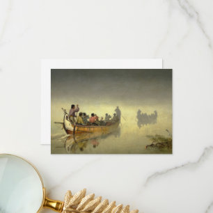 Kanus in Nebel, Lake Superior von F. A. Hopkins Dankeskarte