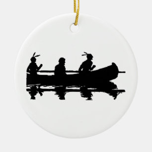 Kanusilhouette Keramikornament