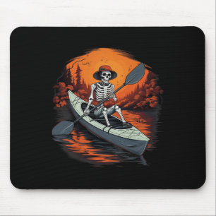Kanuskelett Lustiges Kayaking Kanufahren Halloween Mousepad