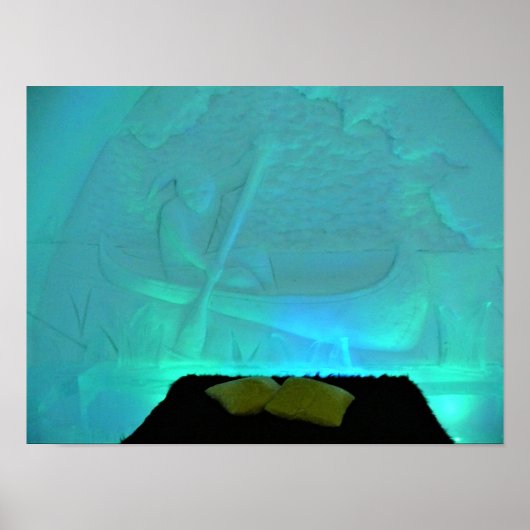 Kanuzimmer im Hotel de Glace, Quebec, Kanada Poster (Vorne)