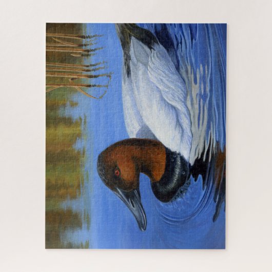 Kanvasback Duck Baden, Schilf, Acrylmalerei Puzzle (Vertikal)