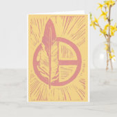 Kanza Linocut notecard Karte (Gelbe Blume)