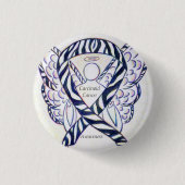 Kanzeroid Cancer Awareness Ribbon Engel Custom But Button (Vorderseite)