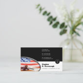 Kanzlei | Anwalt Schwarz-weiß Visitenkarte (Stehend Vorderseite)