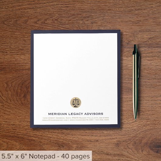 Kanzlei Elegant Beruflich Personalisiert Notizblock