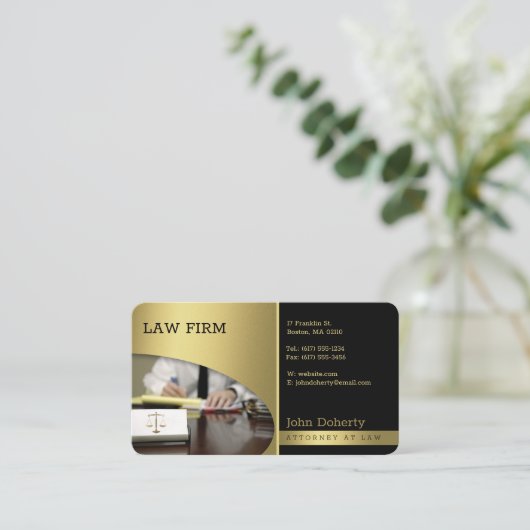 Kanzlei | Rechtsanwalt Golden Visitenkarte (Stehend Vorderseite)
