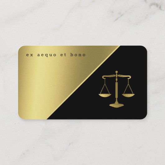 Kanzlei | Rechtsanwalt Golden Visitenkarte (Rückseite)