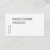Kanzlei Visitentenkarte Visitenkarte (Rückseite)