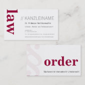 Kanzlei Visitentenrichenkarte klar Visitenkarte (Vorne/Hinten)