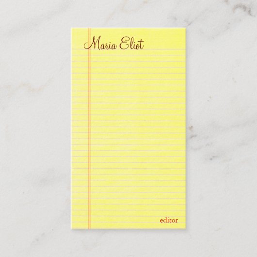 Kanzleibogenblock Visitenkarte (Vorderseite)