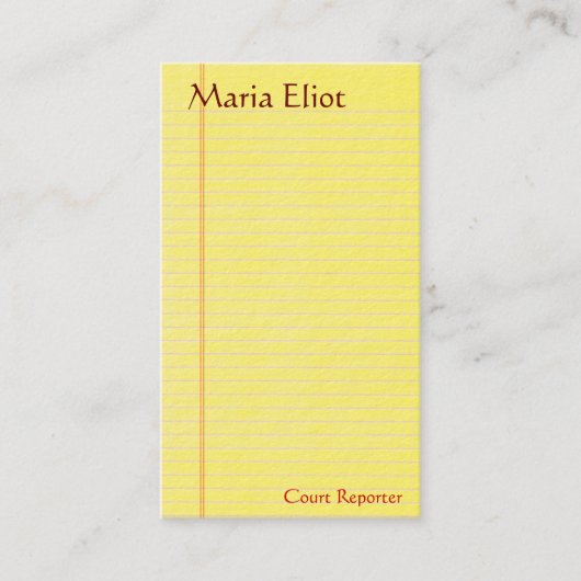 Kanzleibogenblock Visitenkarte (Vorderseite)