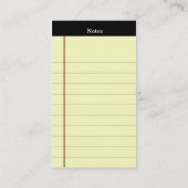 Kanzleibogenblock-Visitenkarten Visitenkarte (Rückseite)