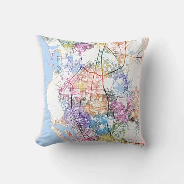 Kaohsiung City Taiwan Karte Kissen (Vorderseite)