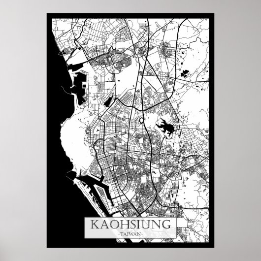 Kaohsiung City Taiwan Map Poster (Vorne)