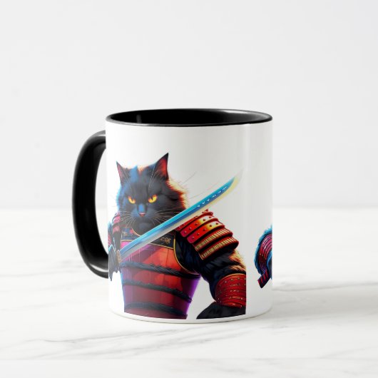 Kaoru el Gato Samurái – Felino Épico con Katana Tasse (Vorderseite Links)