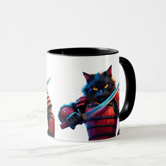 Kaoru el Gato Samurái – Felino Épico con Katana Tasse (VorderseiteRechts)