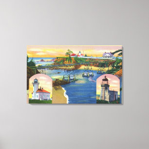 Kap Arago Brücken-und Leuchtturm-Mund Leinwanddruck