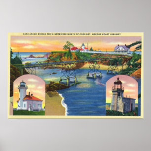 Kap Arago Brücken-und Leuchtturm-Mund Poster