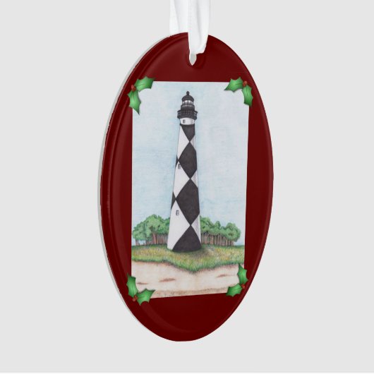 Kap-Ausblick-Leuchtturm-Weihnachtsverzierung Ornament (Vorderseite)