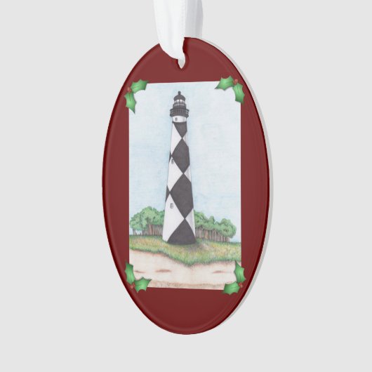 Kap-Ausblick-Leuchtturm-Weihnachtsverzierung Ornament (Vorderseite)