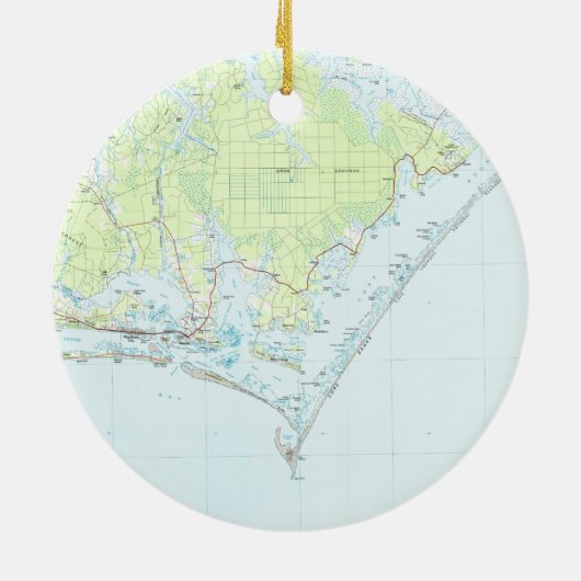 Kap-Ausblick-nationale Küste u. Morehead Keramik Ornament (Hinten)