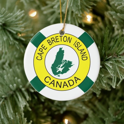 Kap-Breton-Insel-Flagge (inoffiziell), Nova Scotia Keramik Ornament (Baum)