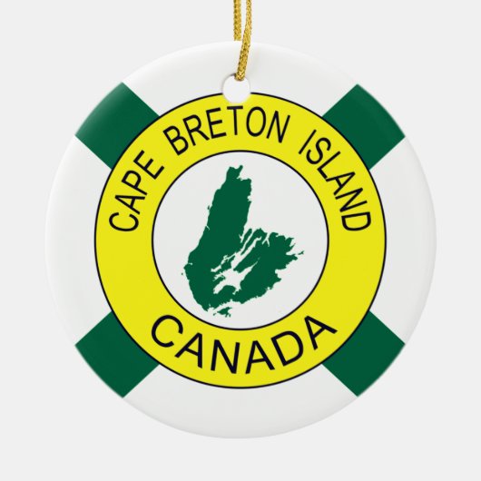 Kap-Breton-Insel-Flagge (inoffiziell), Nova Scotia Keramik Ornament (Vorne)
