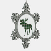 Kap Breton Tartan Elche Schneeflocken Schneeflocken Zinn-Ornament (Links)
