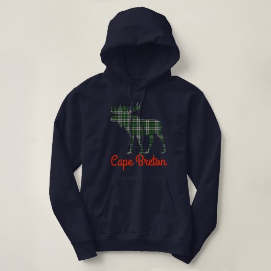 Kap bretonische Tartan-Elche niedlicher Hoodie (Design vorne)
