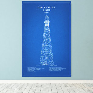 Kap Charles Lighthouse - Virginia - AD Leinwanddruck