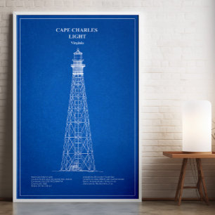 Kap Charles Lighthouse - Virginia - AD Poster