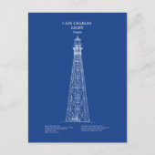 Kap Charles Lighthouse - Virginia - AD Postkarte (Vorderseite)
