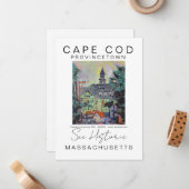 KAP-COD-MASSACHUSETTEN LANDSCHAFTLICHER REISEVERKE MITTEILUNGSKARTE (Vorderseite/Rückseite Beispiel)