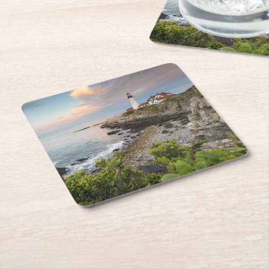 Kap Elizabeth, ICH Portlandhauptlicht-| Rechteckiger Pappuntersetzer (angewinkelt)