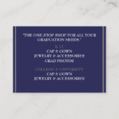 Kap für den Einzelhandel: Marine & Gray Graduation Visitenkarte (Rückseite)