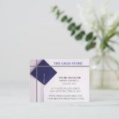 Kap für den Einzelhandel: Marine & Gray Graduation Visitenkarte (Stehend Vorderseite)