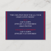 Kap für den Einzelhandel: Marine & Red Graduation Visitenkarte (Rückseite)