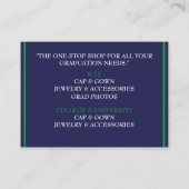 Kap für den Einzelhandel: Marine und Green Graduat Visitenkarte (Rückseite)