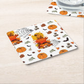 Kap Halloween. Hexenkürbis Rechteckiger Pappuntersetzer (angewinkelt)