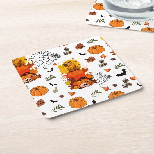 Kap Halloween. Hexenkürbis Rechteckiger Pappuntersetzer (angewinkelt)